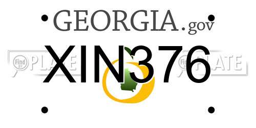 XIN376 Georgia License Plate