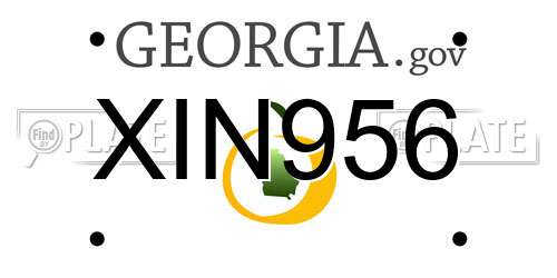XIN956 Georgia License Plate