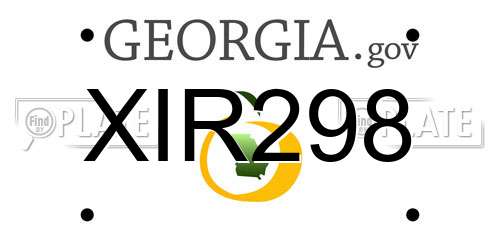 XIR298 Georgia License Plate