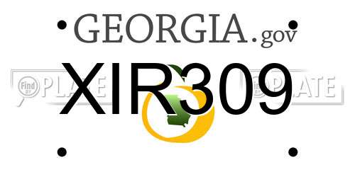 XIR309 Georgia License Plate