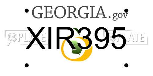 XIR395 Georgia License Plate