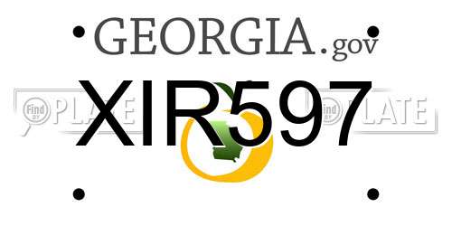 XIR597 Georgia License Plate
