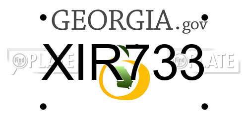 XIR733 Georgia License Plate