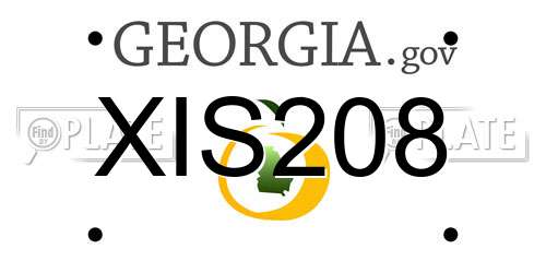 XIS208 Georgia License Plate