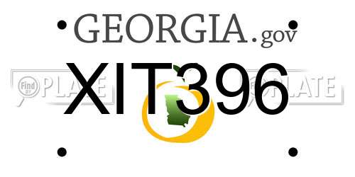 XIT396 Georgia License Plate
