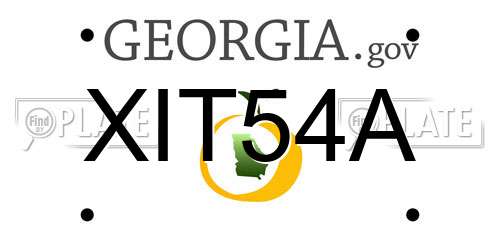 XIT54A Georgia License Plate