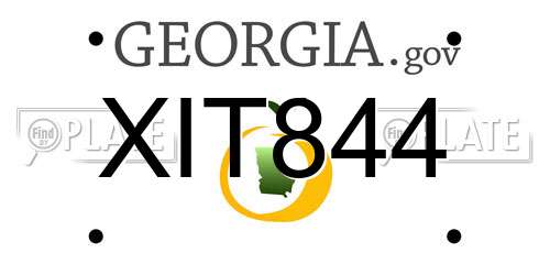 XIT844 Georgia License Plate