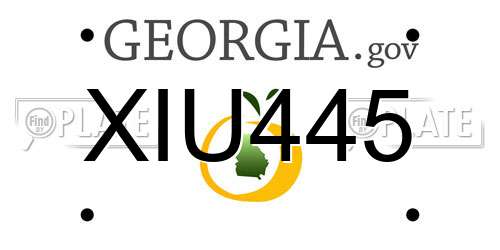 XIU445 Georgia License Plate