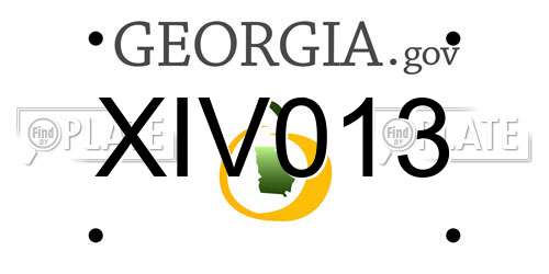 XIV013 Georgia License Plate