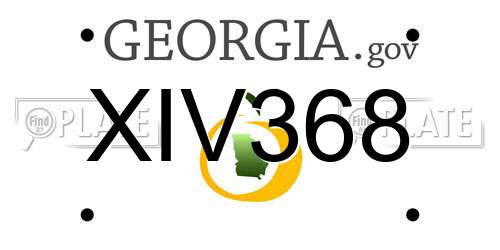 XIV368 Georgia License Plate