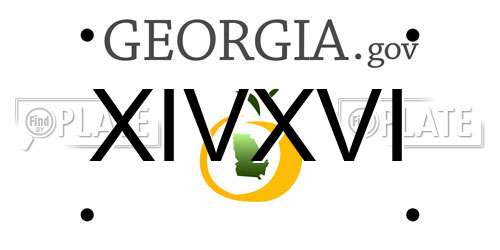 XIVXVI Georgia License Plate
