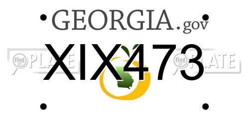 XIX473 Georgia License Plate