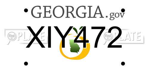 XIY472 Georgia License Plate