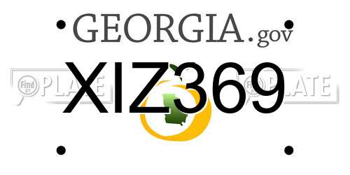 XIZ369 Georgia License Plate