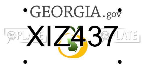 XIZ437 Georgia License Plate