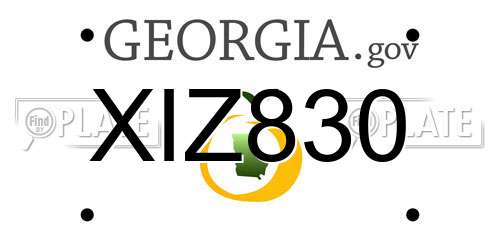 XIZ830 Georgia License Plate