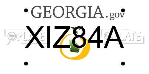 XIZ84A Georgia License Plate