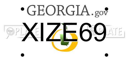 XIZE69 Georgia License Plate