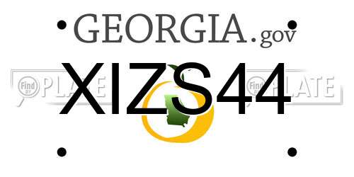 XIZS44 Georgia License Plate