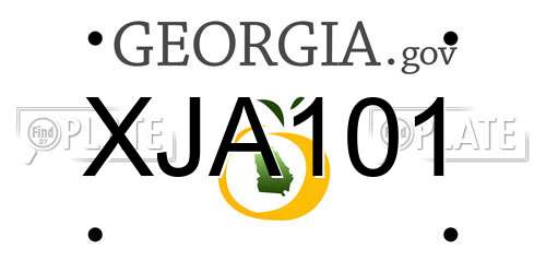XJA101 Georgia License Plate