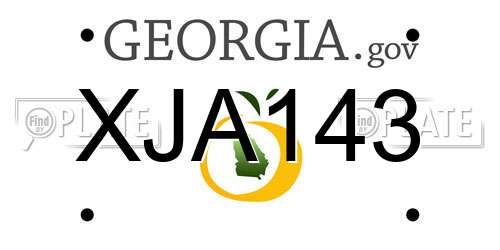 XJA143 Georgia License Plate
