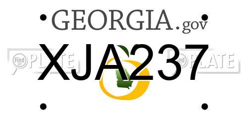 XJA237 Georgia License Plate