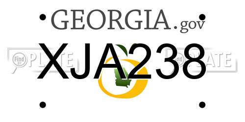 XJA238 Georgia License Plate