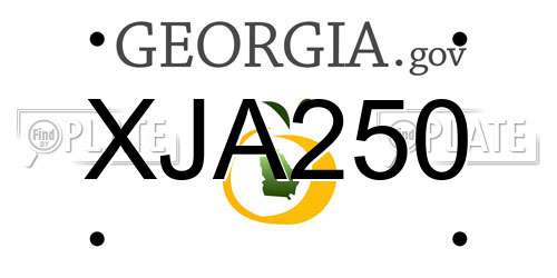 XJA250 Georgia License Plate