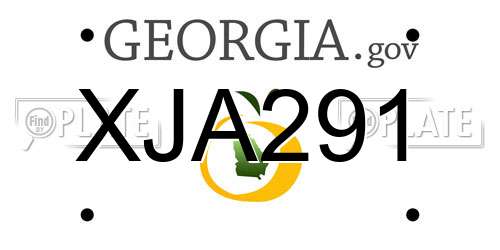 XJA291 Georgia License Plate