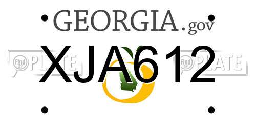 XJA612 Georgia License Plate