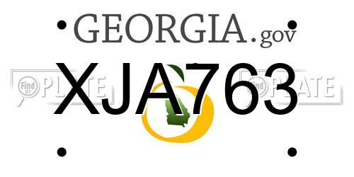 XJA763 Georgia License Plate