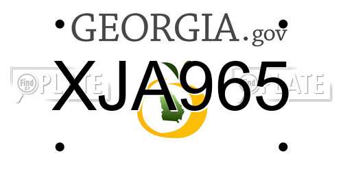 XJA965 Georgia License Plate