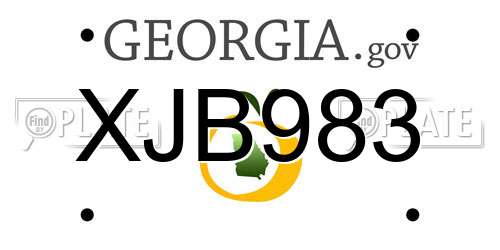XJB983 Georgia License Plate