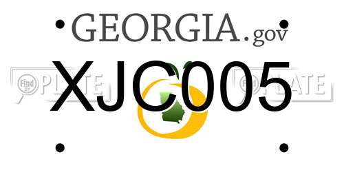 XJC005 Georgia License Plate