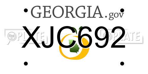 XJC692 Georgia License Plate