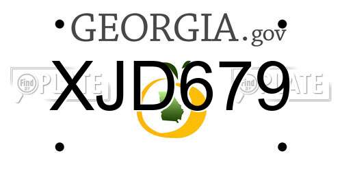 XJD679 Georgia License Plate