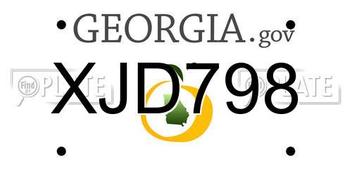 XJD798 Georgia License Plate