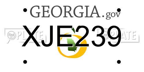XJE239 Georgia License Plate