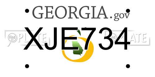 XJE734 Georgia License Plate