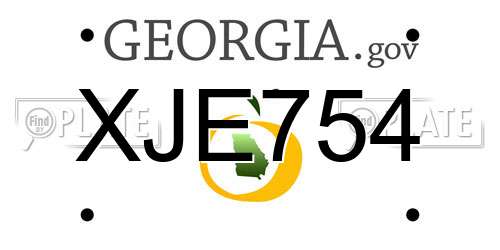 XJE754 Georgia License Plate