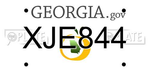 XJE844 Georgia License Plate