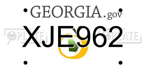 XJE962 Georgia License Plate