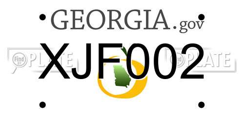 XJF002 Georgia License Plate