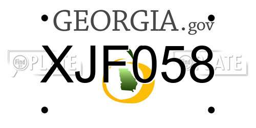 XJF058 Georgia License Plate