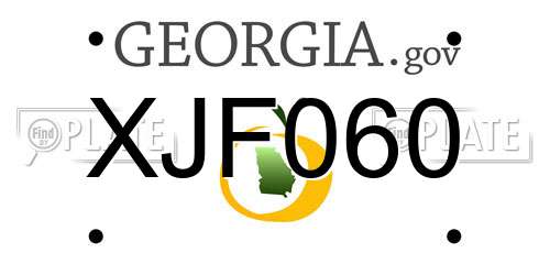 XJF060 Georgia License Plate