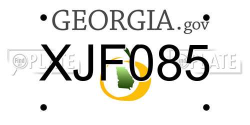 XJF085 Georgia License Plate