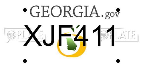 XJF411 Georgia License Plate