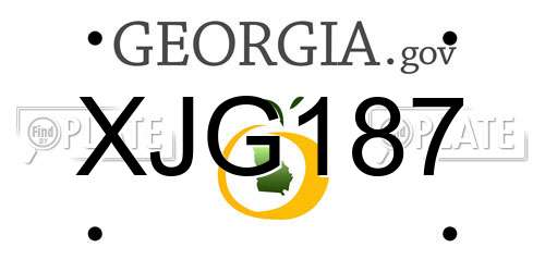 XJG187 Georgia License Plate