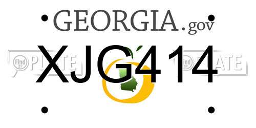 XJG414 Georgia License Plate