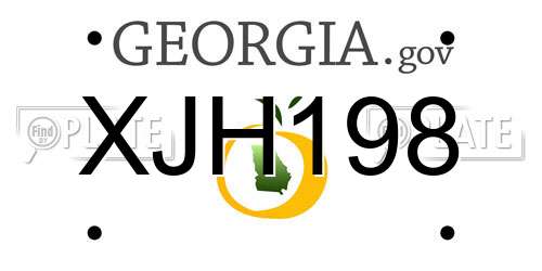 XJH198 Georgia License Plate